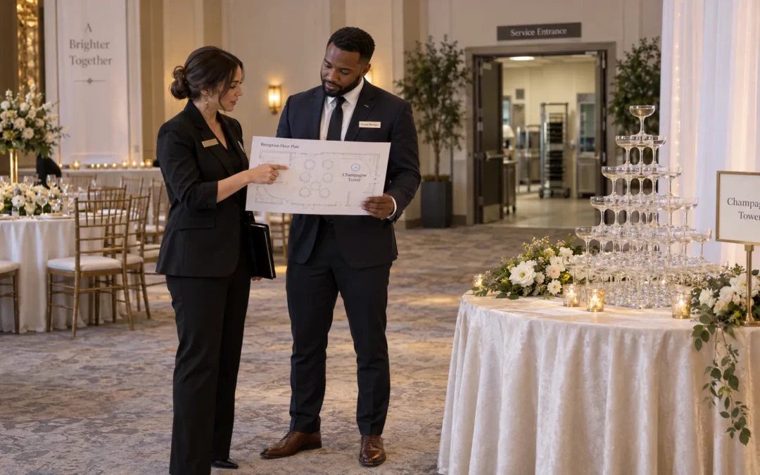 How to plan a champagne tower for wedding guests will remember