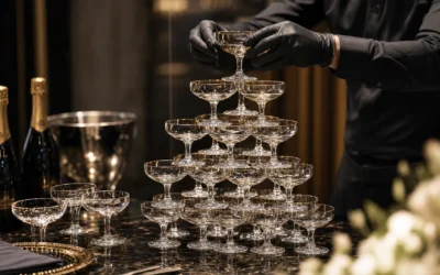 Champagne glass tower ideas for standout event moments