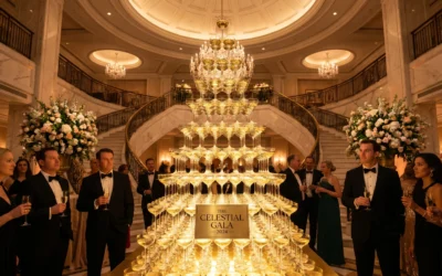 Champagne tower ideas for hotel openings and galas