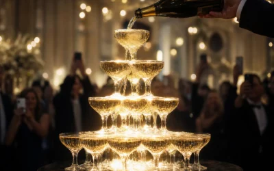 How to design a champagne glass tower guests will film