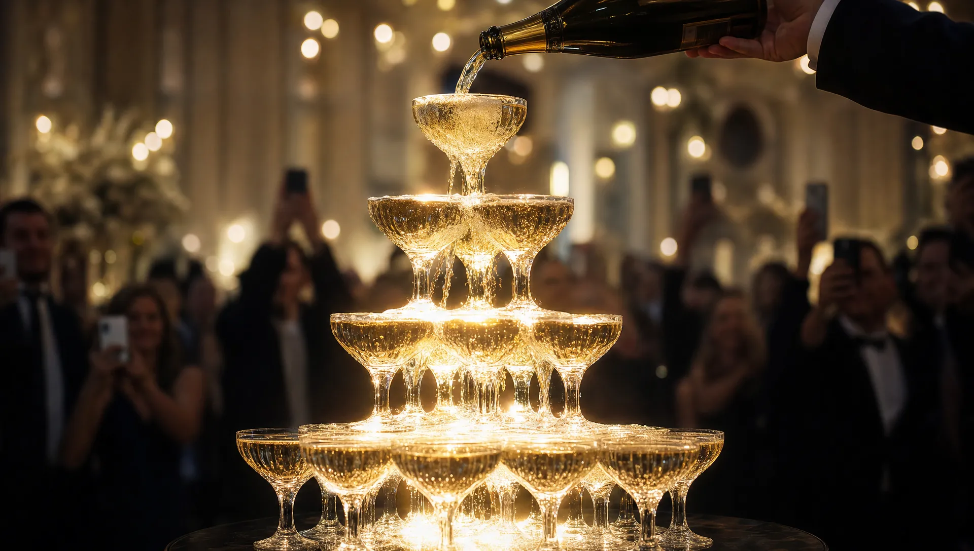 how-to-design-a-champagne-glass-tower-guests-will–851d72fb-1785450712544 How to design a champagne glass tower guests will film - Main Image