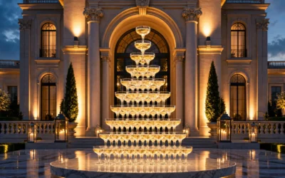 How to style a champagne glass tower for visual impact