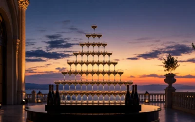 What makes a champagne pyramid the ultimate event centerpiece
