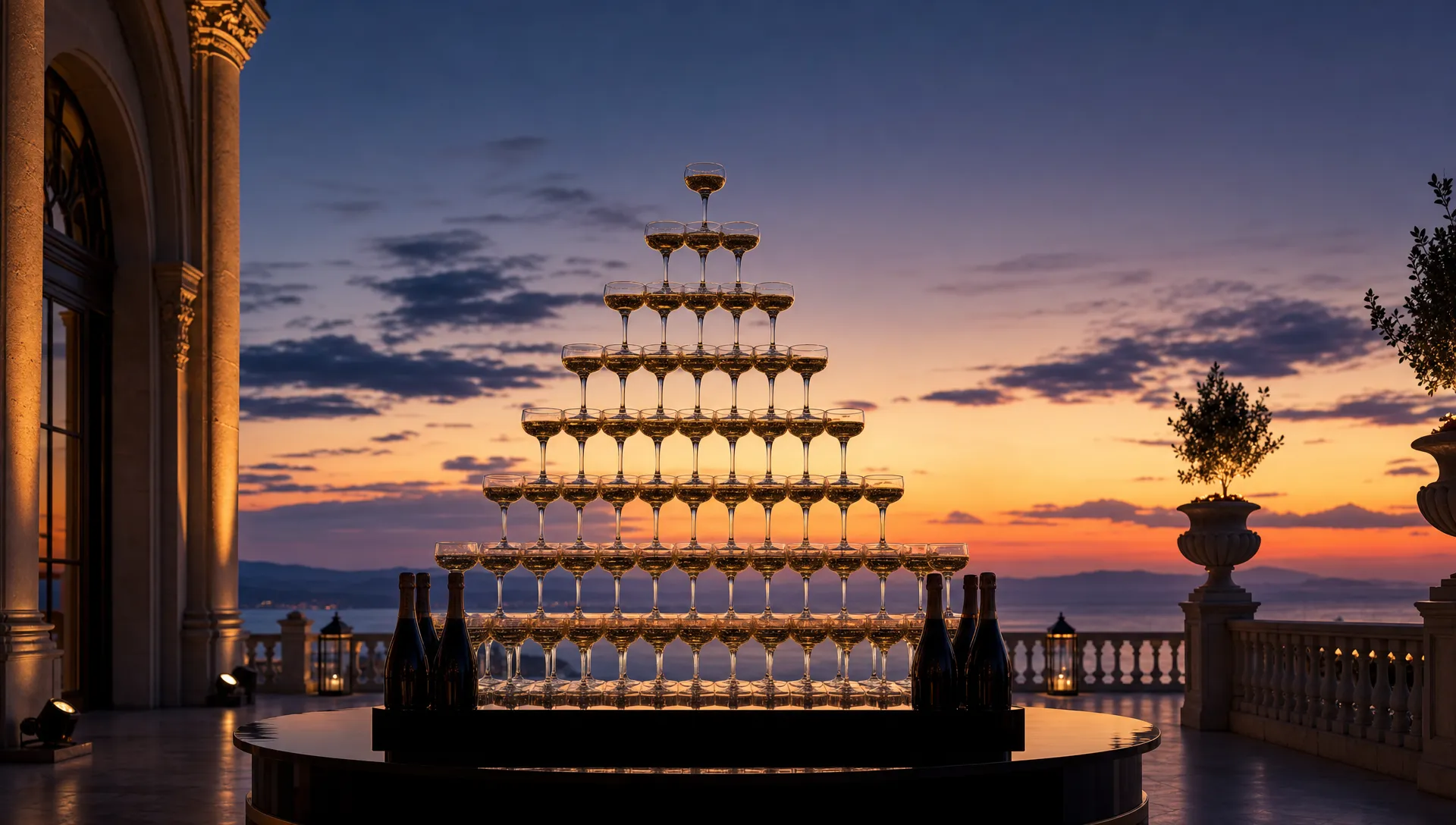 what-makes-a-champagne-pyramid-the-ultimate-event–276a9a7a-1785109266780 What makes a champagne pyramid the ultimate event centerpiece - Main Image