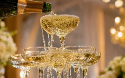 When a champagne glass pyramid outshines other centerpieces