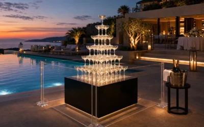 When an acrylic champagne tower is right for an outdoor event